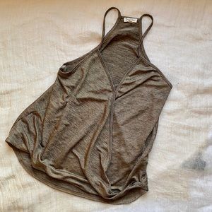 Lily White Bronze Brown V Cut Tank Top